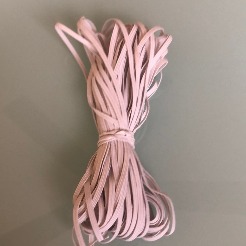 White 20 yard braided 1/8. 3mm elastic trim white
